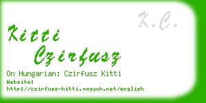 kitti czirfusz business card